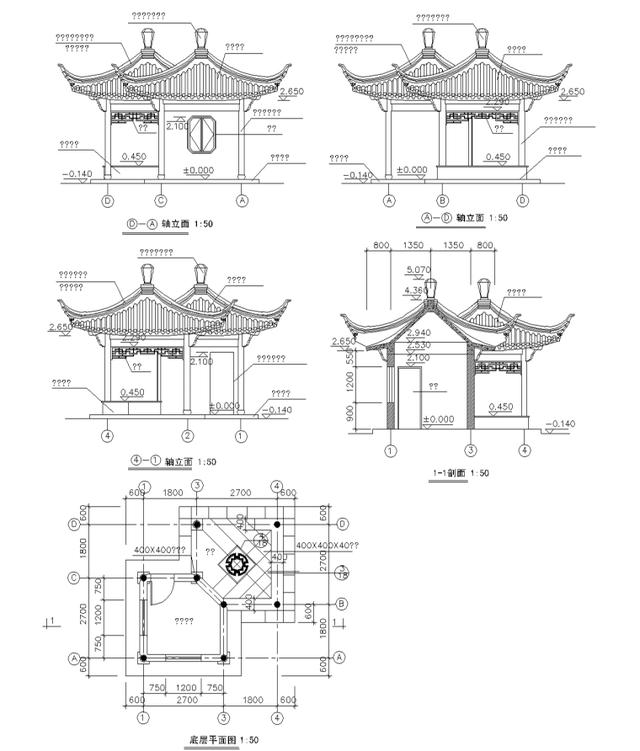 景观各式亭子设计施工图全集(共80套)