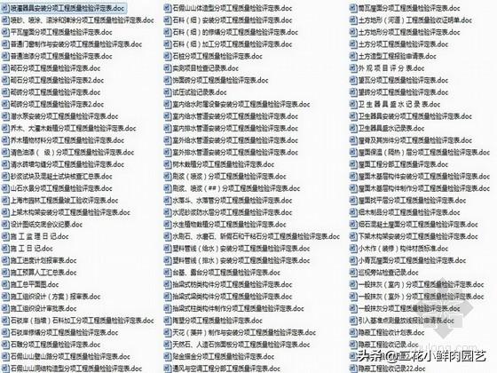 园林景观表格全套（共312个），经典样式模板