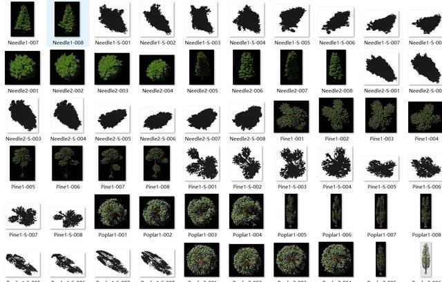 常用园林景观植物-各类平面树PSD、CAD、AI线稿，真正好资源