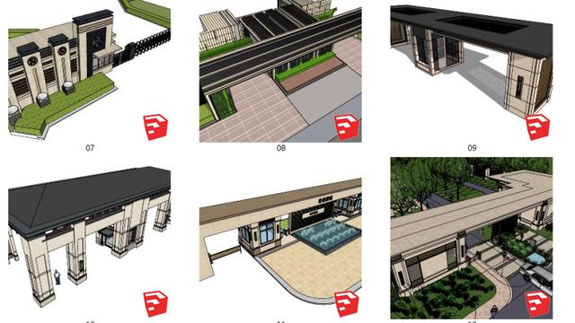 71套-新中式景观大门及景观入口，源文件福利分享，收藏