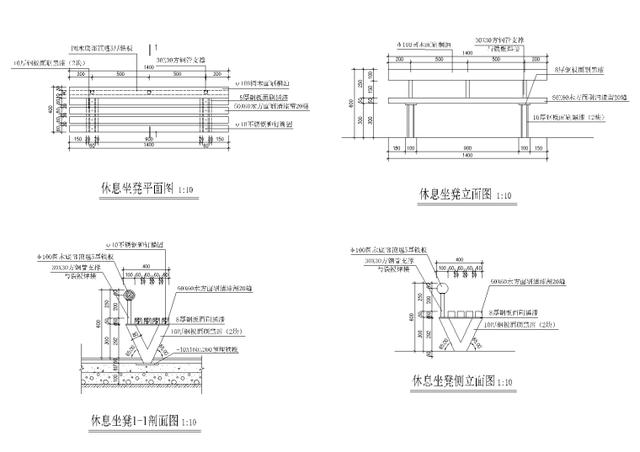 近百套园林景观凳、树池、花坛CAD完整施工图，经典分享