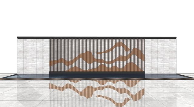 66张新中式山水墙意向图，附赠48个山水景观墙源文件，直接拿来用