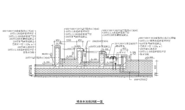 六十四种-各式园林水景做法施工图集(驳岸,莲花池,喷泉等)