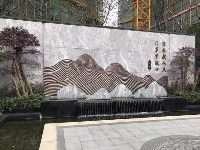 66张新中式山水墙意向图,附赠48个山水景观墙源文件,直接拿来用