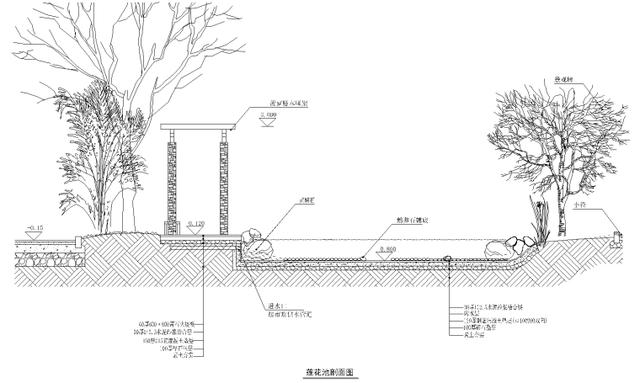 六十四种-各式园林水景做法施工图集(驳岸,莲花池,喷泉等)