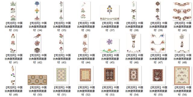 中国风古典传统壁画图案素材(JPG,AI,CDR格式)
