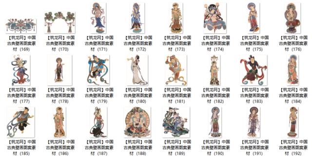 中国风古典传统壁画图案素材(JPG,AI,CDR格式)