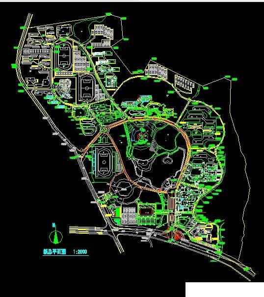 校园规划总平面图44套，建筑景观园林设计CAD方案图纸分享