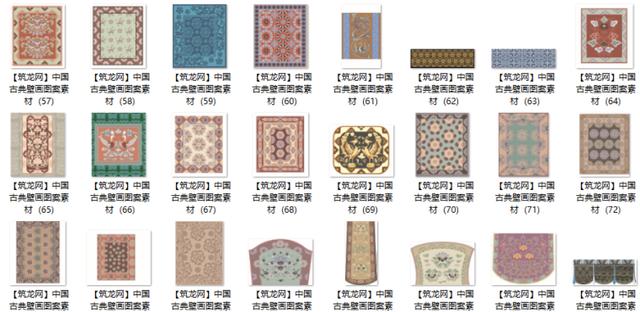 中国风古典传统壁画图案素材(JPG,AI,CDR格式)