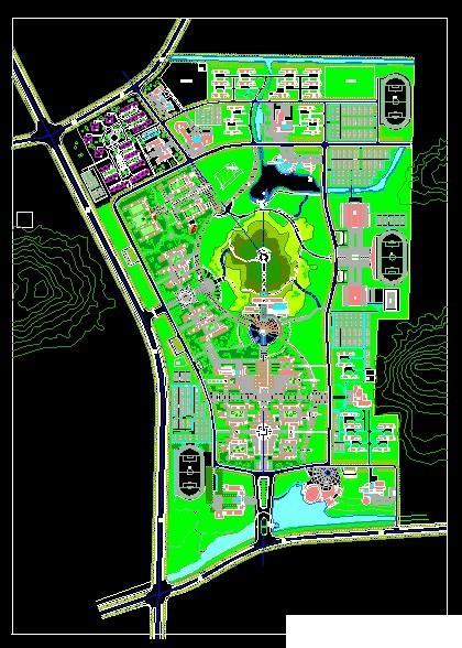 校园规划总平面图44套，建筑景观园林设计CAD方案图纸分享