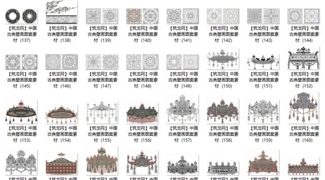 中国风古典传统壁画图案素材(JPG,AI,CDR格式)