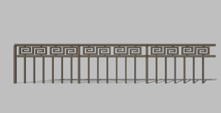 102组铁艺铁花栏杆SU模型景观素材_4