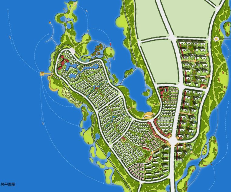 [湖北]武汉渔港度假文化居住区景观设计方案-总平面图