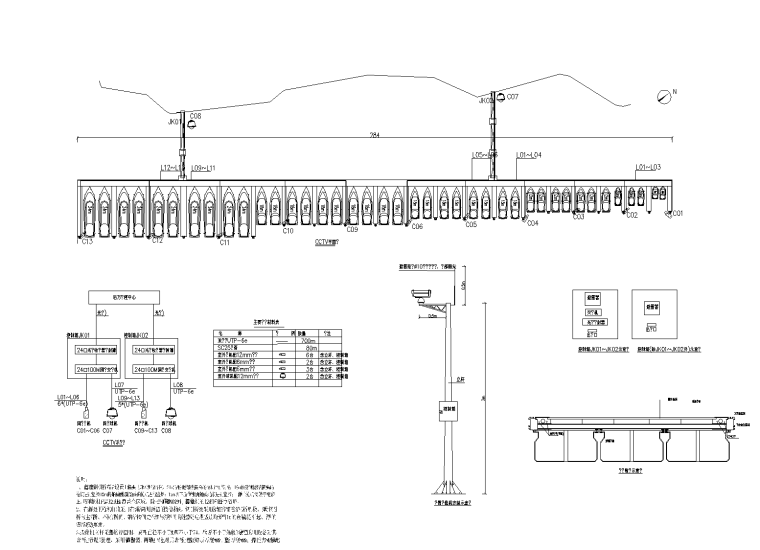 [广州]浮桥CAD全套施工图（电气 给排水 水工 总图）A-2 系统图 平面图