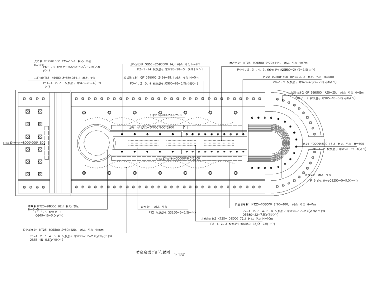喷泉平面图1-3