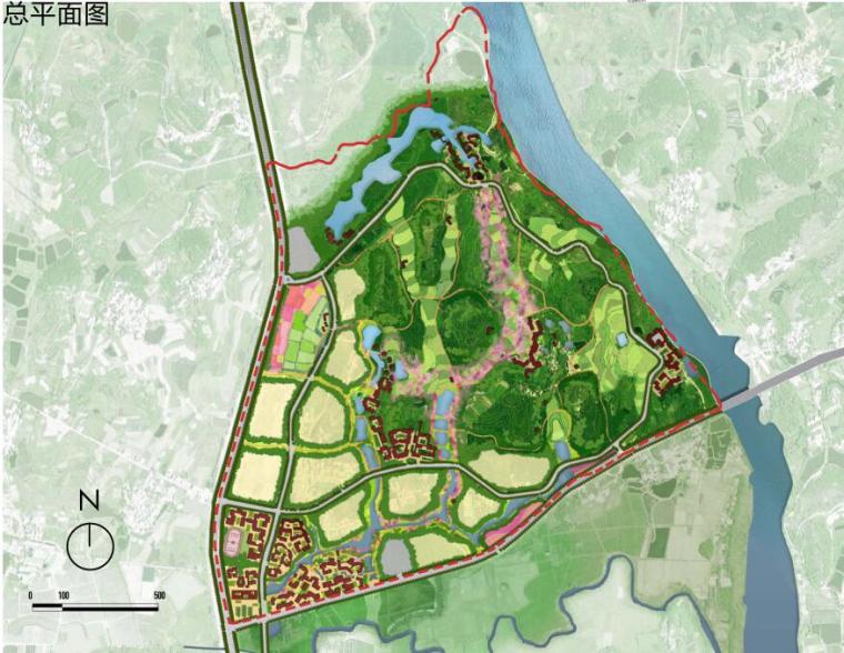 [湖北]郊野公园型康养文旅小镇规划设计-总平面图