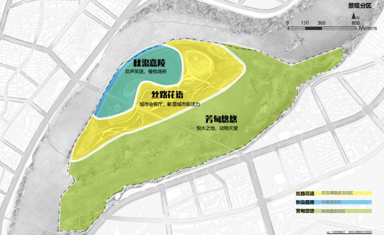 [四川]南充嘉陵江湿地公园景观设计方案-景观分区
