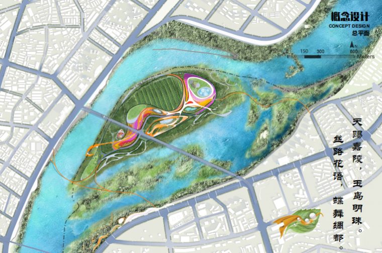 [四川]南充嘉陵江湿地公园景观设计方案-总平面图