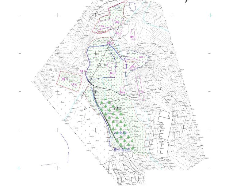 [四川]某矿山复绿改造景观施工图-花秋白沙嘴煤矿复绿工程总平面图