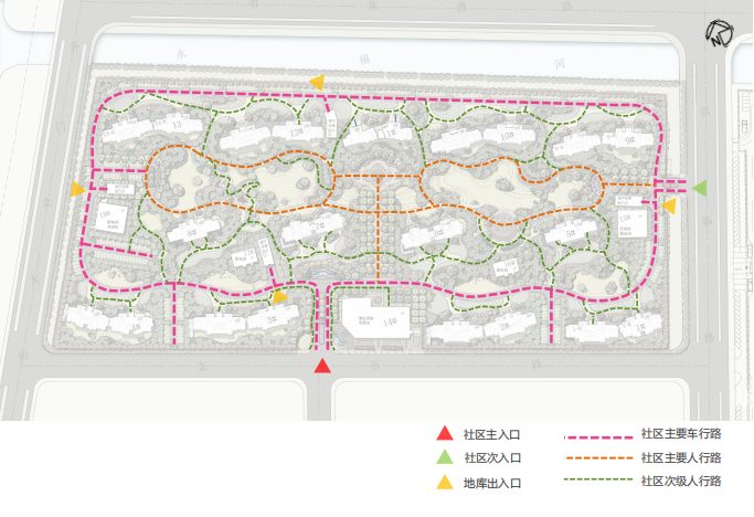 [江苏]苏州新古典园林式居住区景观设计-交通流线分析