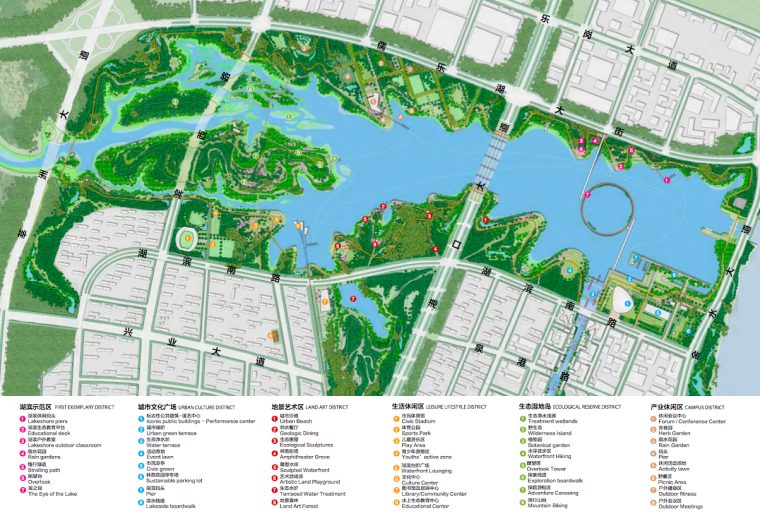 [江西]南昌城市生态湖泊公园景观设计方案-总平面图