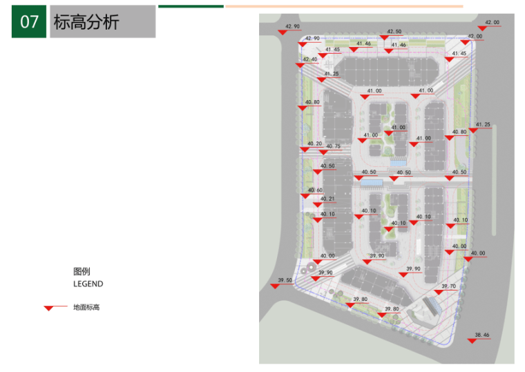 [湖北]武汉现代都市商业街景观设计方案-标高分析