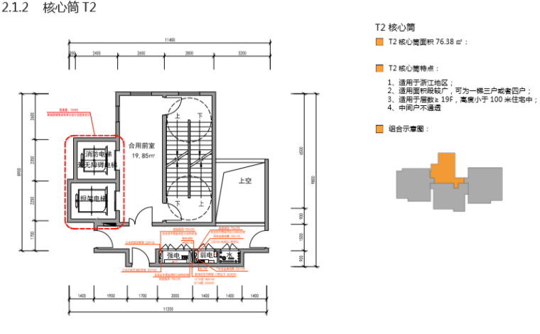 知名地产住宅标准化产品手册（118页）-核心筒