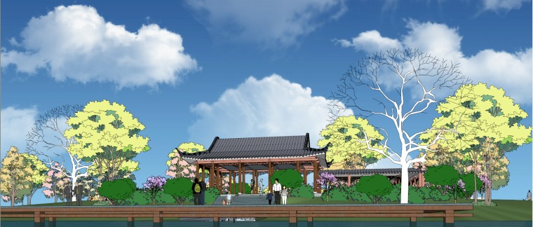 中式公园景观全套精细SU模型(中式景观入口,中式廊亭)-Y 10 中式公园景观全套精细SU模型(中式景观入口,中式廊亭)-Y 10
