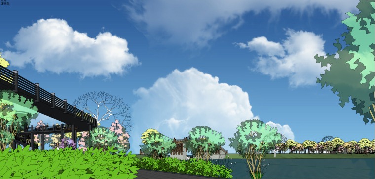 中式公园景观全套精细SU模型(中式景观入口,中式廊亭)-Y 6 中式公园景观全套精细SU模型(中式景观入口,中式廊亭)-Y 6