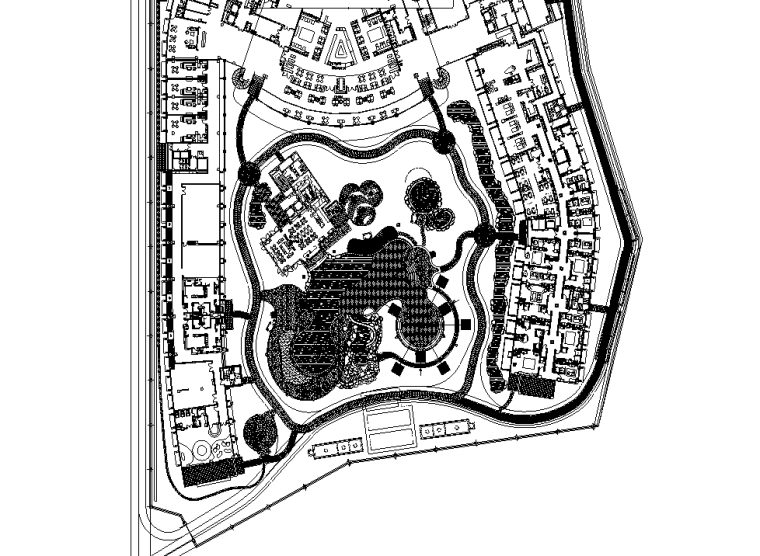 [海南]山地度假温泉酒店度假村景观设计施工图（全套CAD）-分区平面小品设施布置图