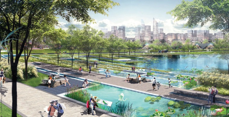 [四川]成都生态城市公园景观设计方案-滨水景观效果图