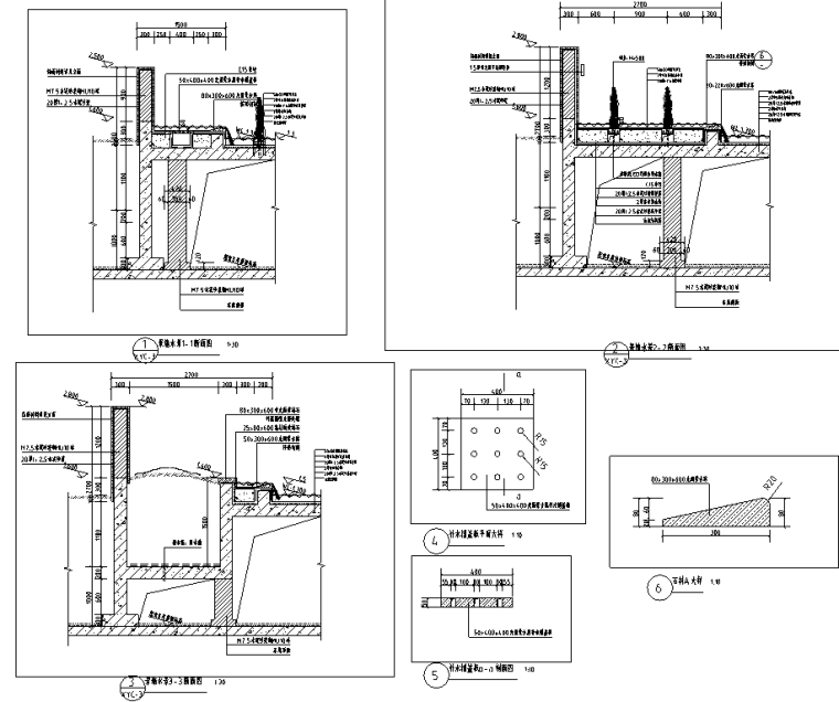 经典特色小型游泳池施工图设计 (6)