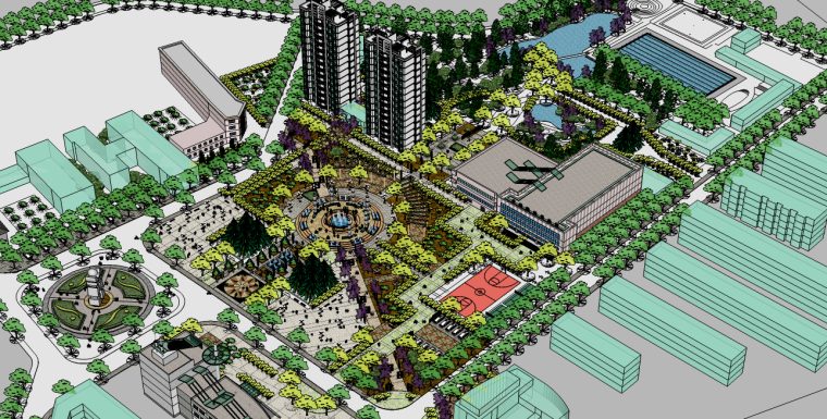 公园广场景观su模型(含,景观标示,景观灯,广场喷泉水景,镂空屏风)-1 公园广场景观su模型(含,景观标示,景观灯,广场喷泉水景,镂空屏风)-1