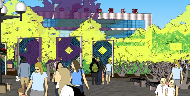 公园广场景观su模型(含,景观标示,景观灯,广场喷泉水景,镂空屏风)-8 公园广场景观su模型(含,景观标示,景观灯,广场喷泉水景,镂空屏风)-8