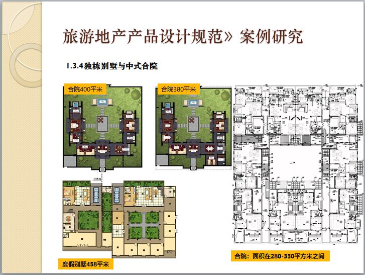 旅游地产产品标准与规划设计规范（108页）-独栋别墅与中式合院