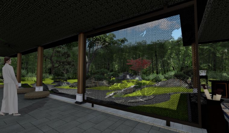 [江苏]苏州中式园林院落景观设计方案-院子景观效果图5