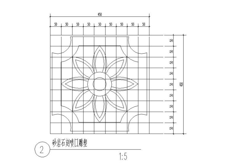 景观水池雕塑节点大样图设计 (4)