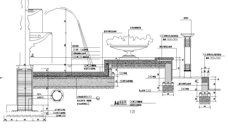 景观水池雕塑节点大样图设计 (5)