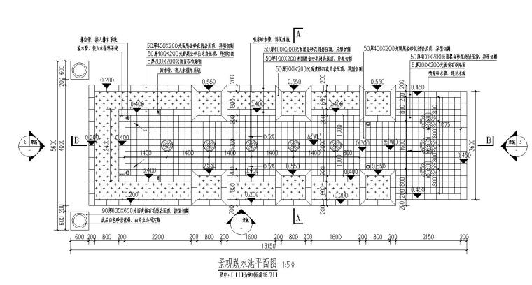 经典景观跌水池做法详图设计 (1)