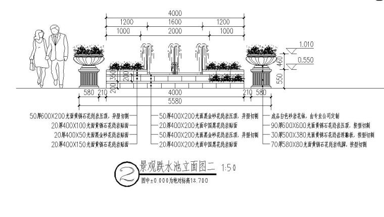经典景观跌水池做法详图设计 (3)