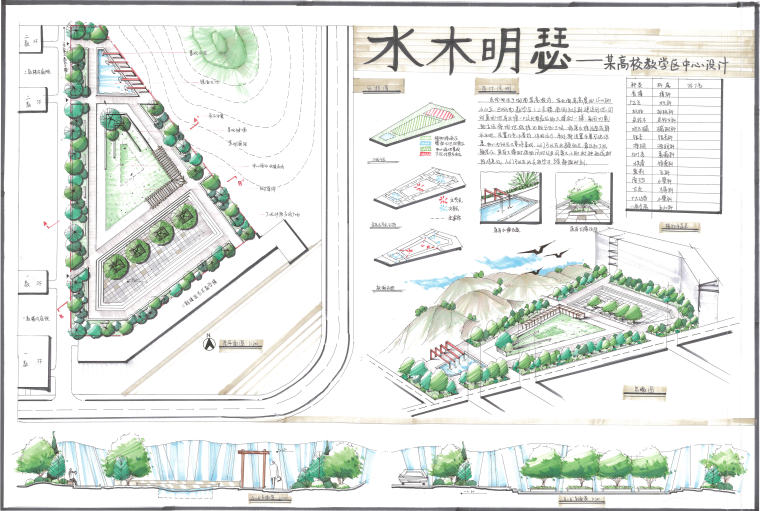 景观考研手绘作品27例 疗养景观、校园景观-001-160812-0016