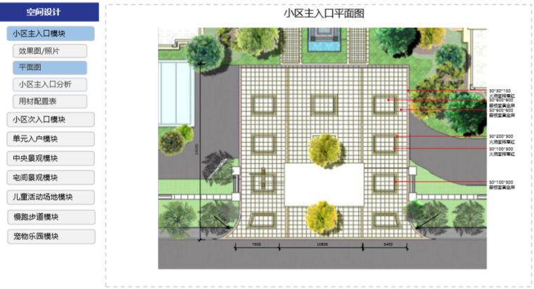 房地产公司住宅产品标准手册（景观篇）-小区主入口平面图