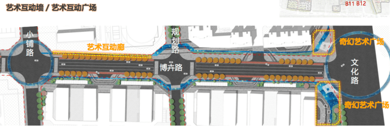 [郑州]教育主题城中村街道景观改造设计方案-艺术互动广场平面图