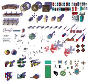 景观彩平素材-园林配景铺装小品PSD文件-灵感屋