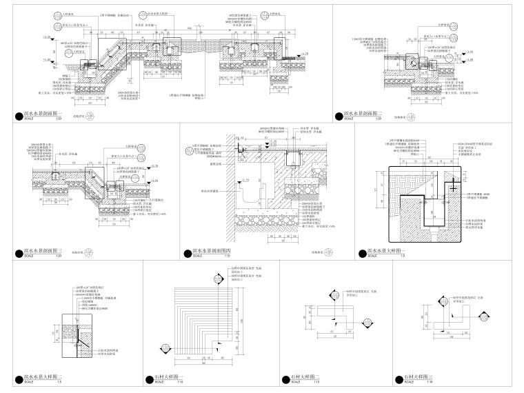 [上海]知名现代高层小区绿化施工图 su-滨水水景详图