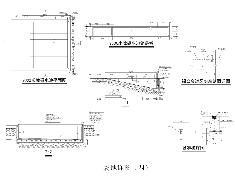 棒球场网球排球篮球场CAD图块