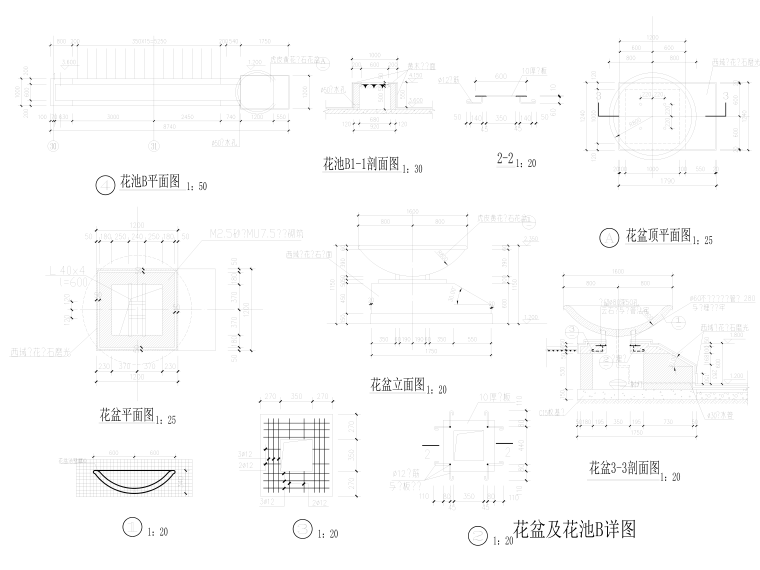 30套景观灯柱CAD施工大样图