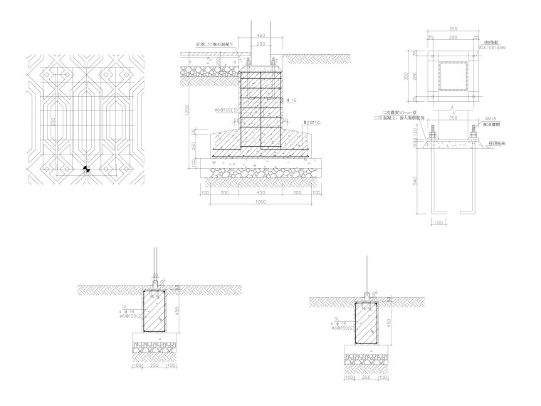 南京某高端品质住宅区豪宅小区绿化CAD图纸-构架四详图