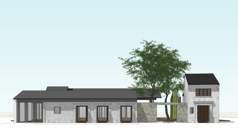 新中式民宿建筑CAD施工图 SU模型 效果图-su模型0007 新中式民宿建筑CAD施工图 SU模型 效果图-su模型0007