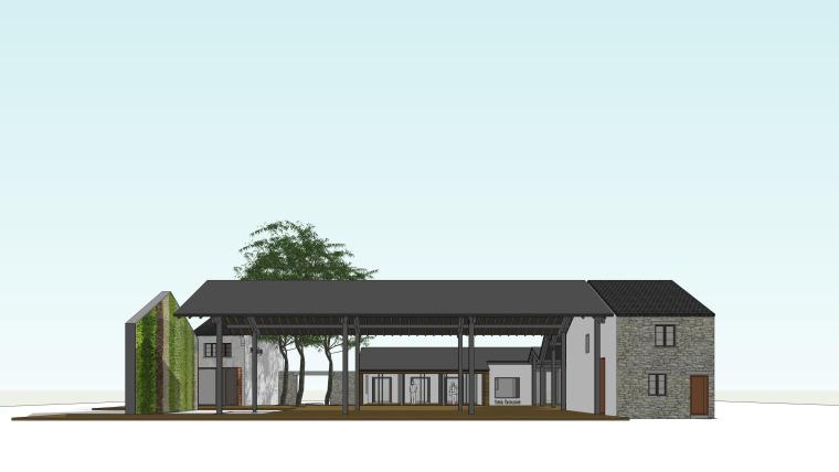新中式民宿建筑CAD施工图 SU模型 效果图-su模型0009 新中式民宿建筑CAD施工图 SU模型 效果图-su模型0009
